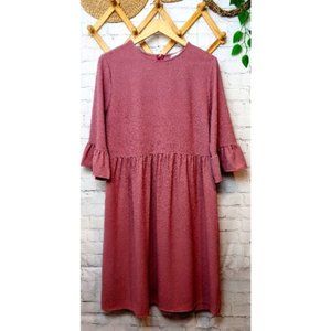 PIPER & SCOOT DRESS LARGE BABYDOLL MAUVE PINK BLUSH COLOR / LARGE